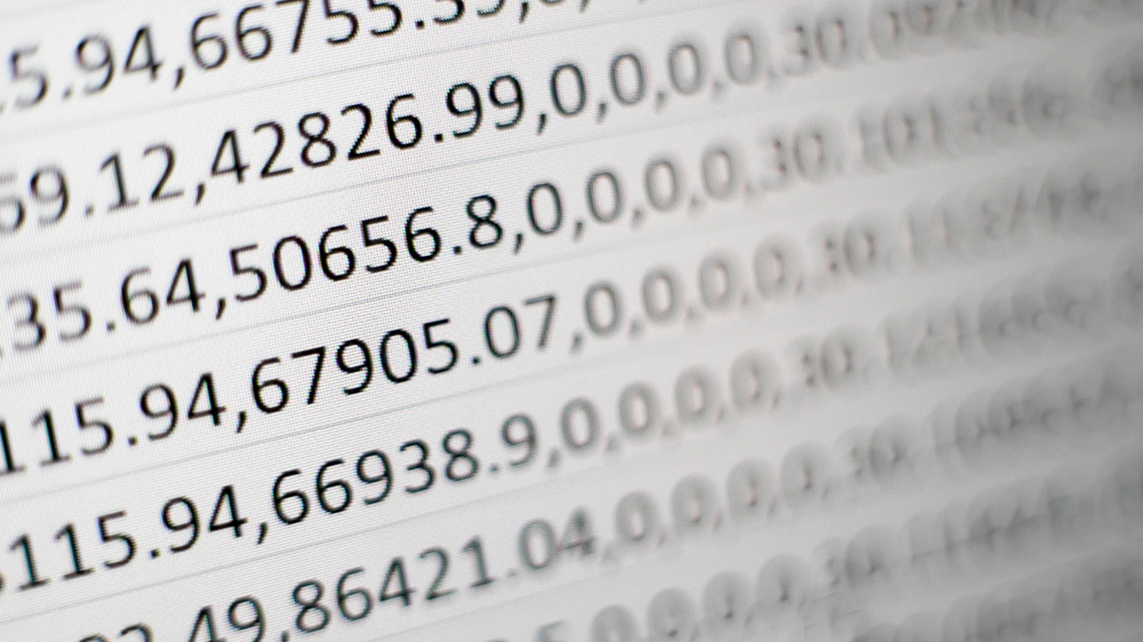 Rows of numbers in a spreadsheet: stock becomes a calculation, not a memory